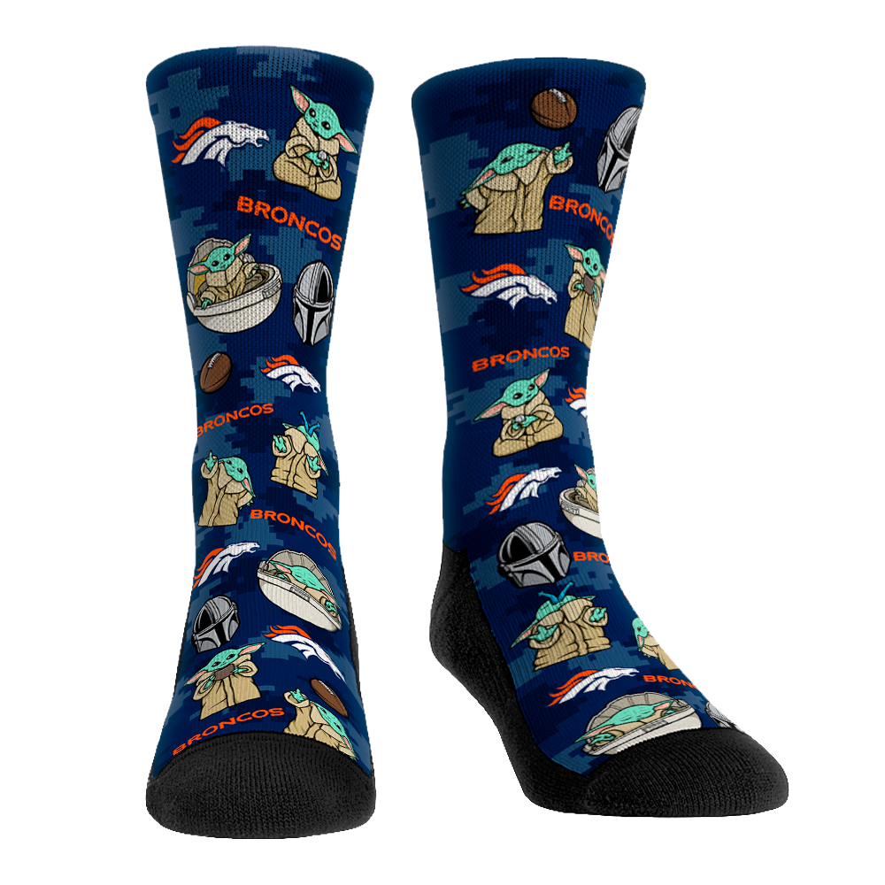 Rock 'Em Socks Rock 'Em Socks Denver Broncos - Star Wars  - Grogu All-Over — main product shot