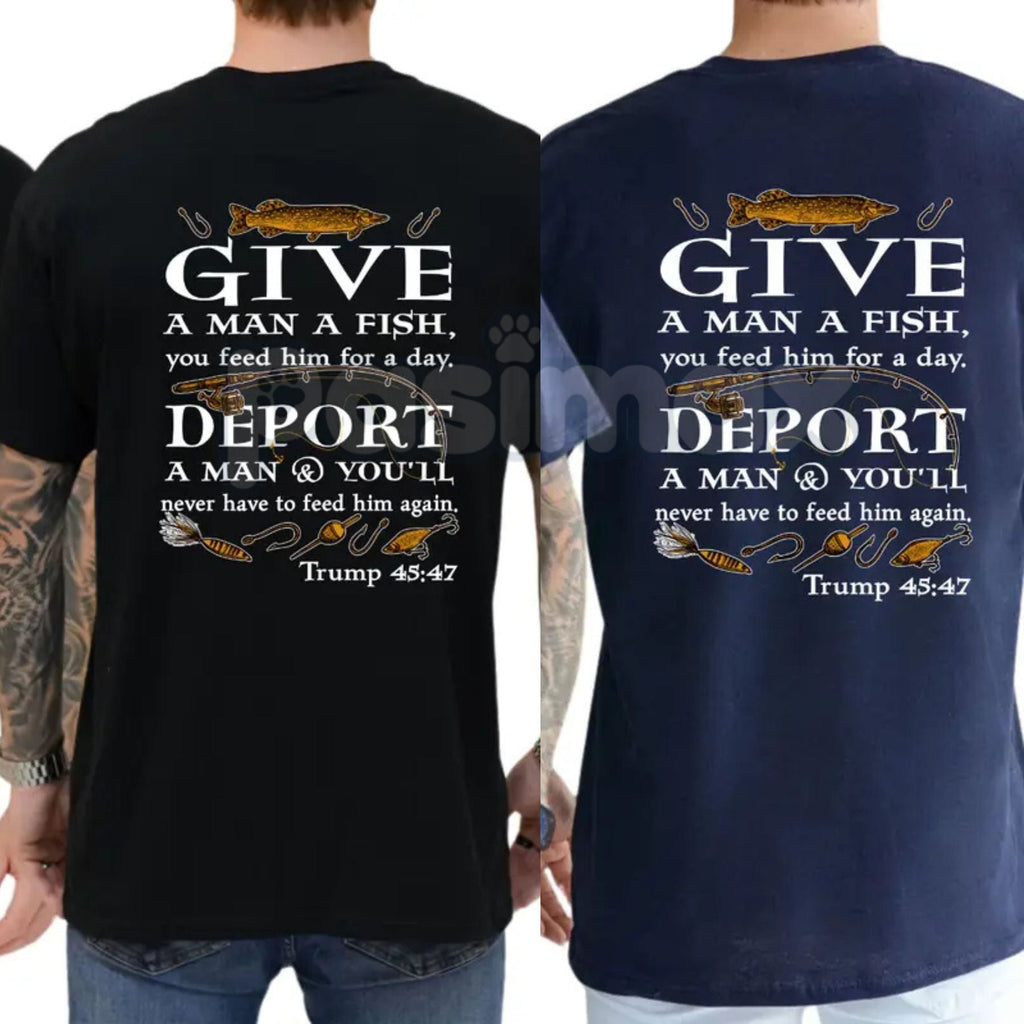 "Deport A Man" Political Satire T-Shirt – Funny Republican Graphic Tee, Remastered Heavy Cotton Immigration Policy Top, Soft Lived-In Heavyweight Conservative Statement Shirt, Made in USA
