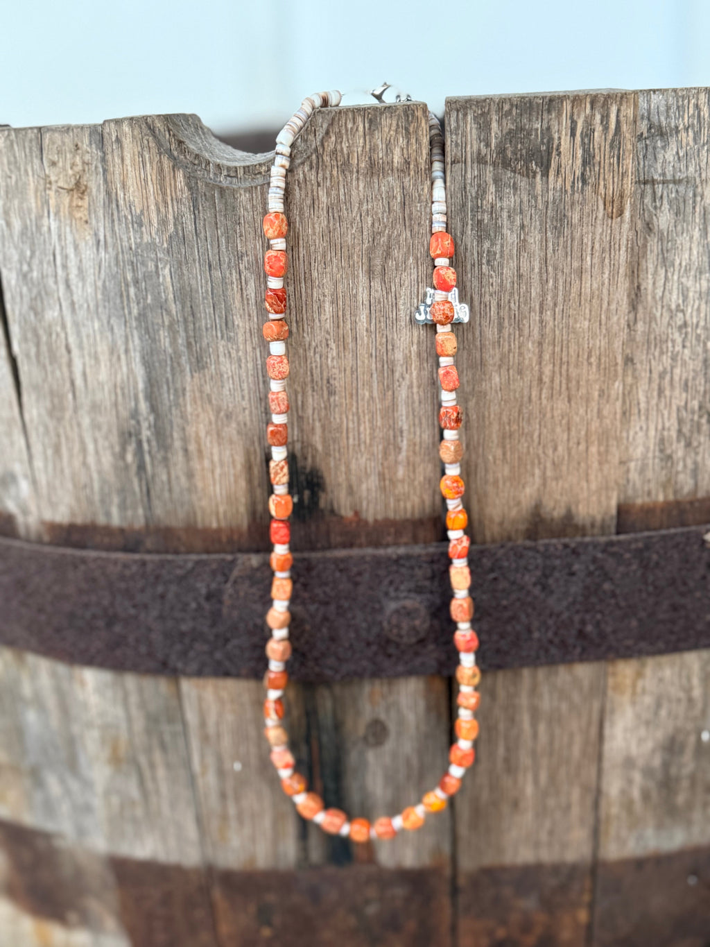 Wild Junkie Desert Ember Beaded Shell Necklace — main product shot