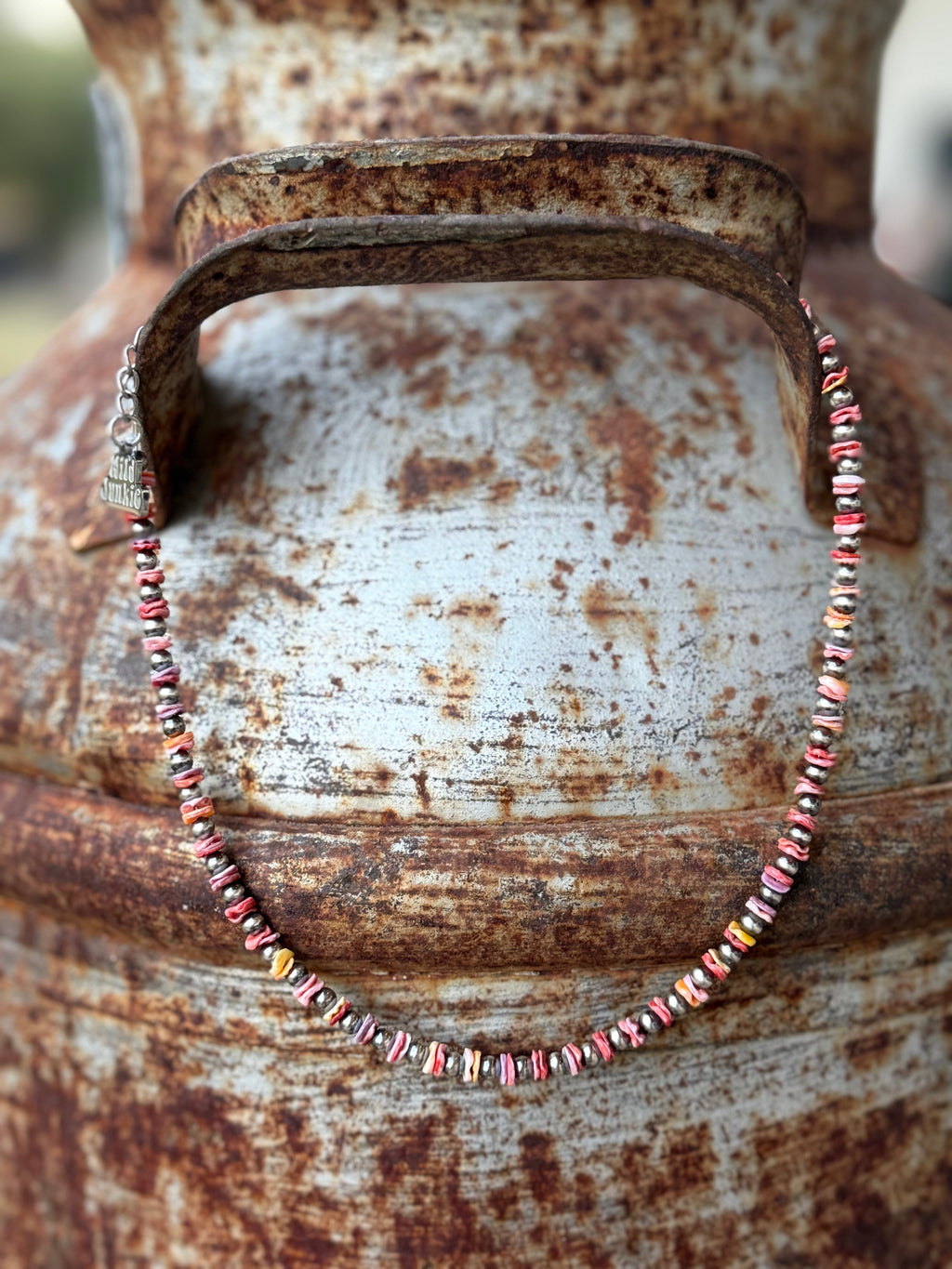 Wild Junkie Desert Sunset Shell Heishi Bead Necklace — main product shot