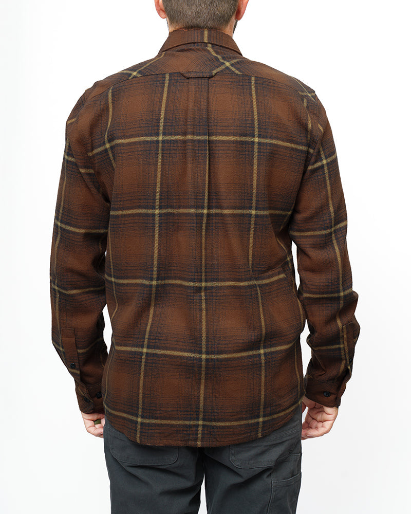 Off The Grid Surplus Destroyer Flannel - Burnt Brown — back view