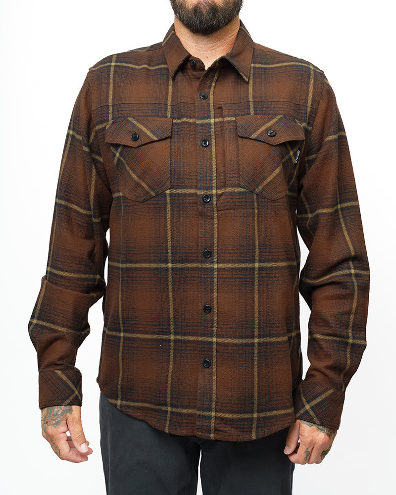 Off The Grid Surplus Destroyer Flannel - Burnt Brown — lifestyle context