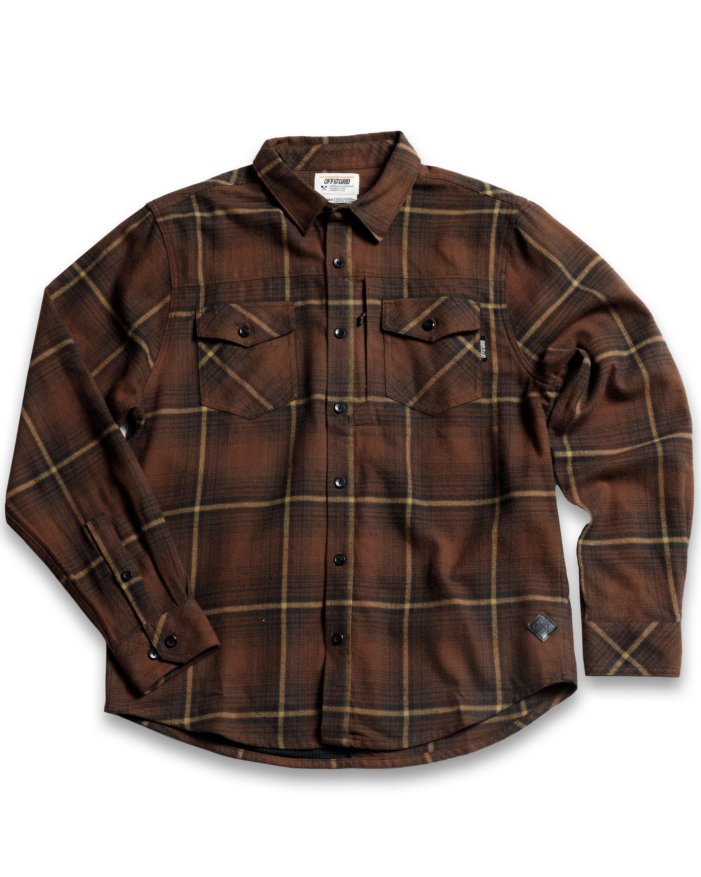 Off The Grid Surplus Destroyer Flannel - Burnt Brown — main product shot