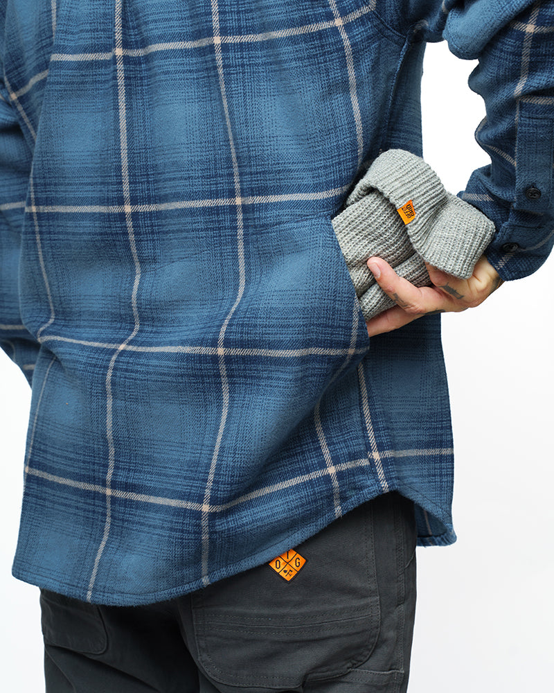 Off The Grid Surplus Destroyer Flannel - Pale Blue — color detail