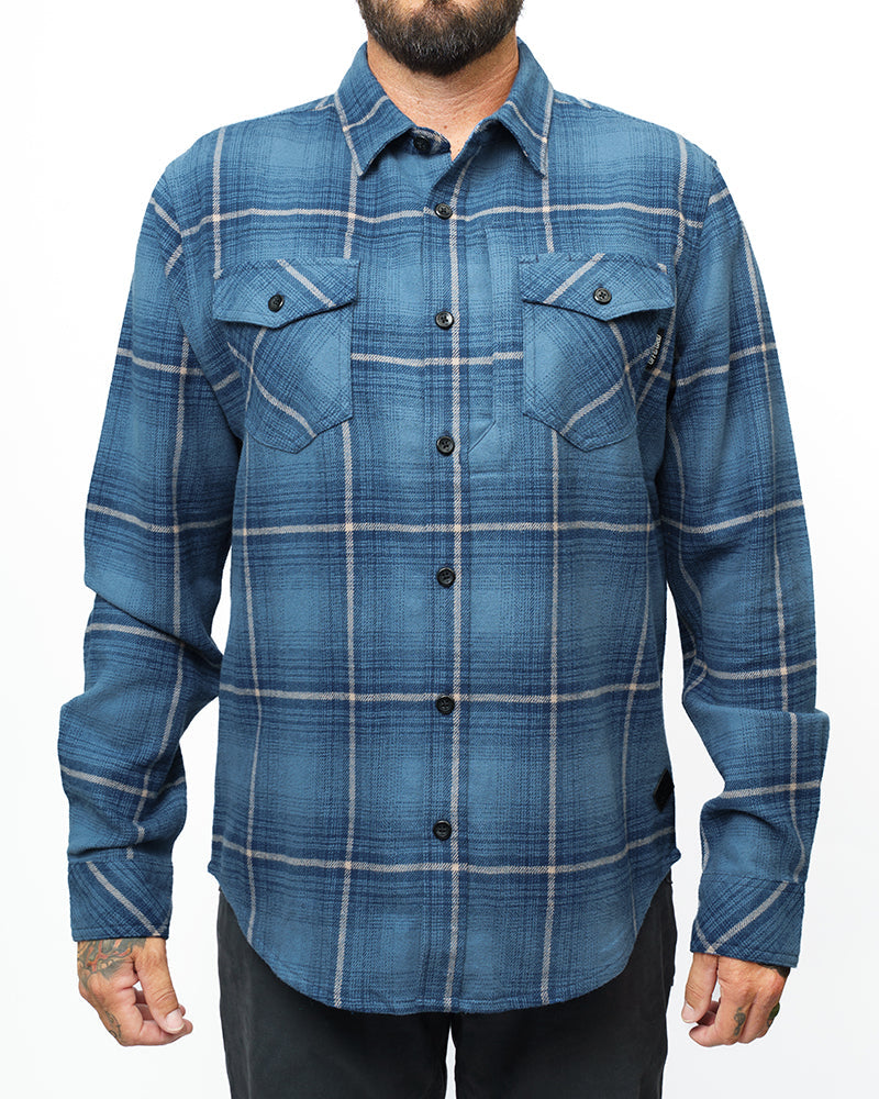 Off The Grid Surplus Destroyer Flannel - Pale Blue — lifestyle context