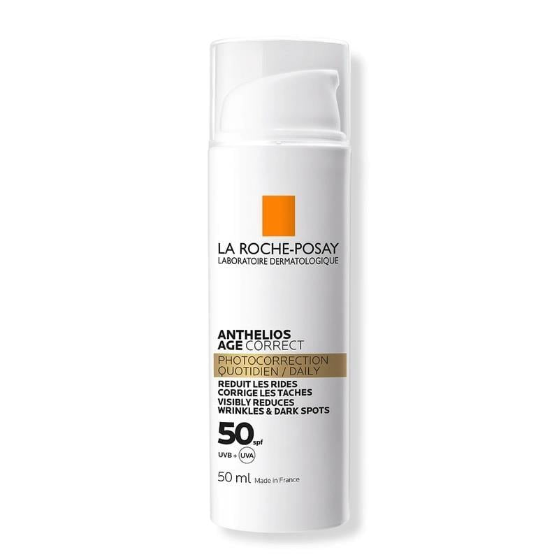 La Roche-Posay Anthelios Age Correct SPF 50: Wrinkle Reducing Sunscreen for Sensitive Skin | UVA UVB Protection & Hydrating Hyaluronic Acid