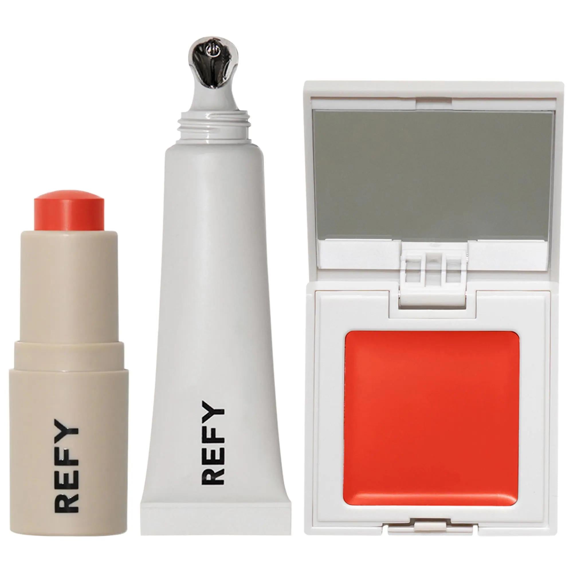 REFY Summer Color Lip and Cheek Collection: Vegan & Cruelty-Free Makeup Set - Exclusive Summer Shades, Buildable Color, Recyclable Packaging