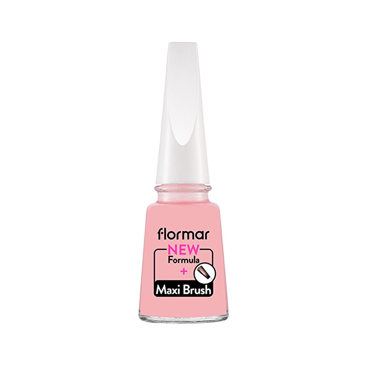 Flormar Light Pink Nail Polish - High Pigment, Long Lasting, Chip Resistant, Glossy Nail Enamel for Strong, Healthy Nails