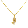 SORI STYLE Diamond Puppy Pendant Necklace — main product shot