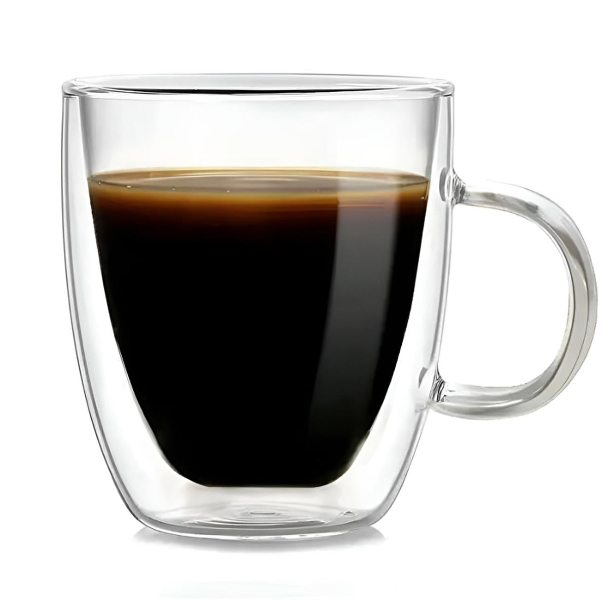 Lia 90 ml Double Walled Glass Cup - Keep Drinks Hot or Cold Longer - Insulated Borosilicate Thermal Coffee & Espresso Cup