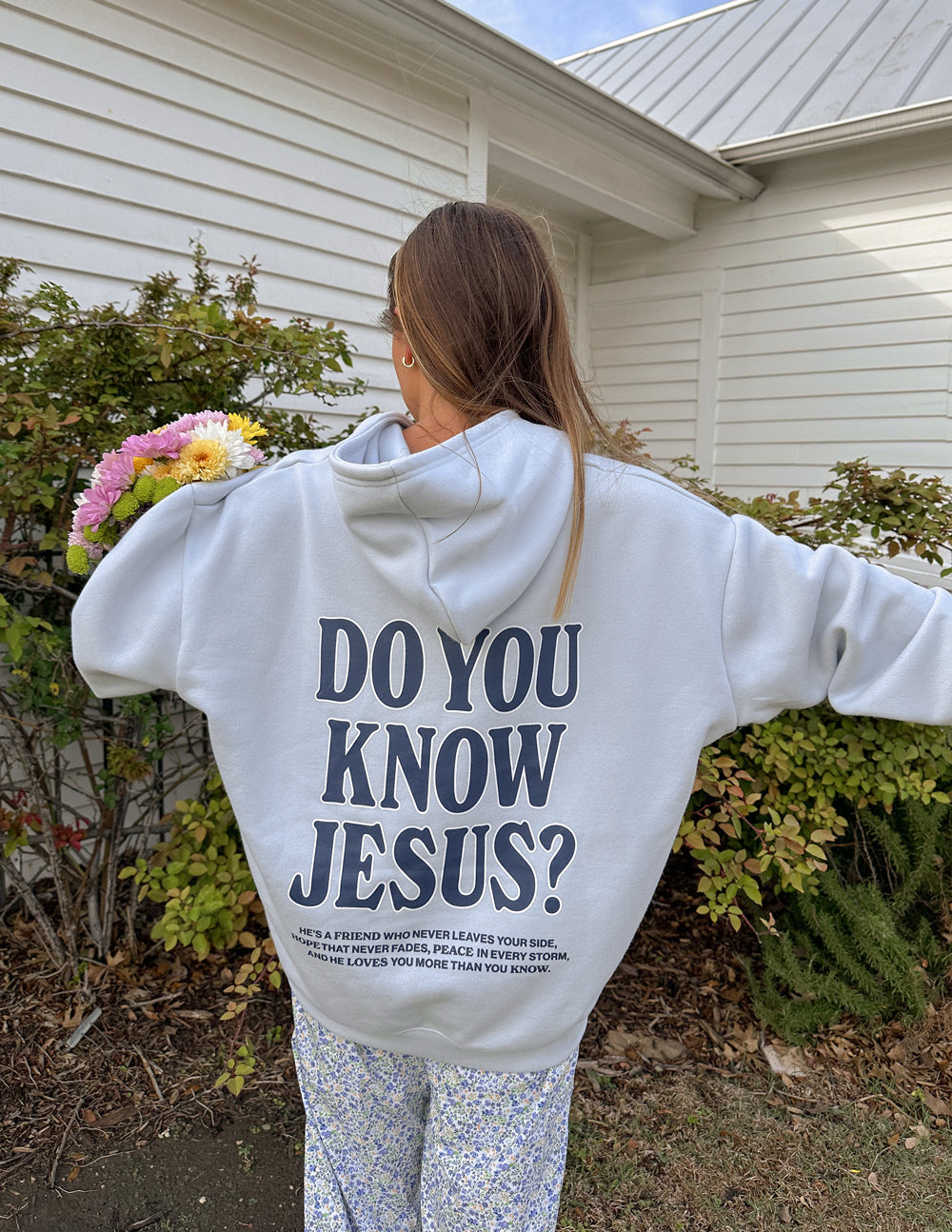 Elevated Faith Do You Know Jesus Unisex Hoodie — in-use photo