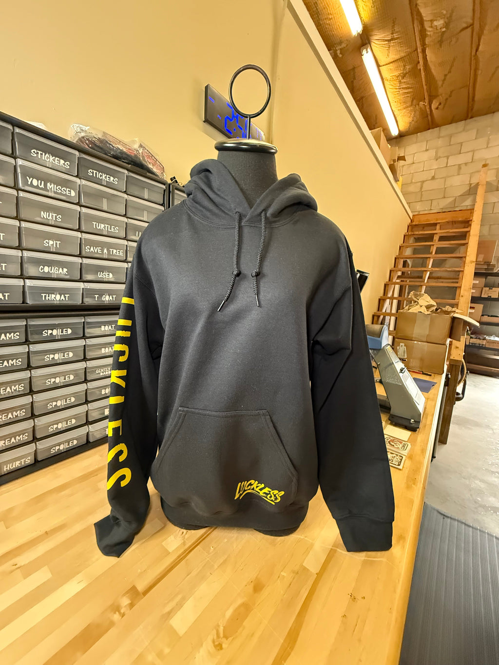 Luckless Outfitters Dog Sit Hoodie — side view