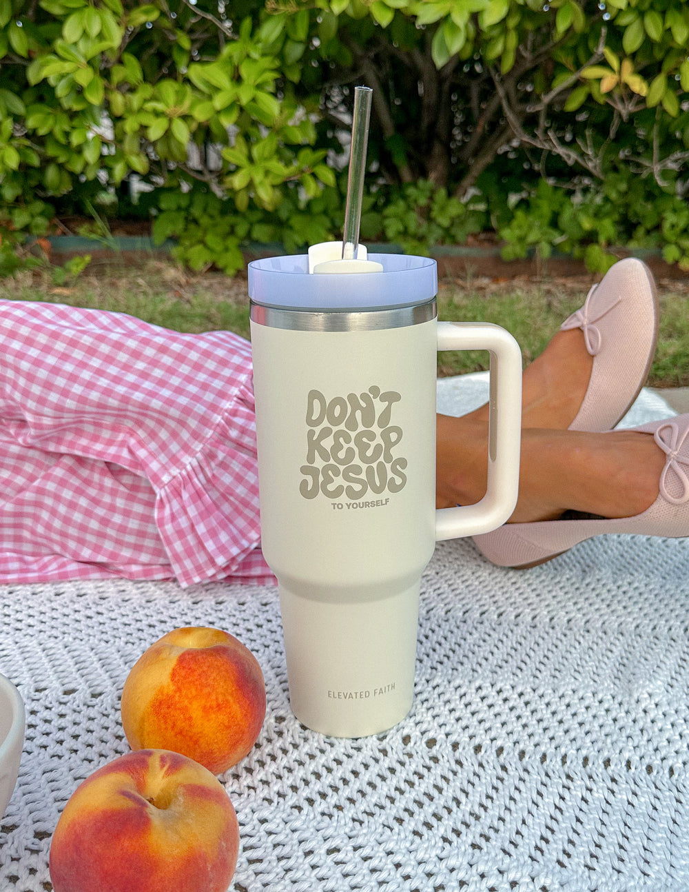 Elevated Faith Don't Keep Jesus to Yourself 40 oz Tumbler — side view