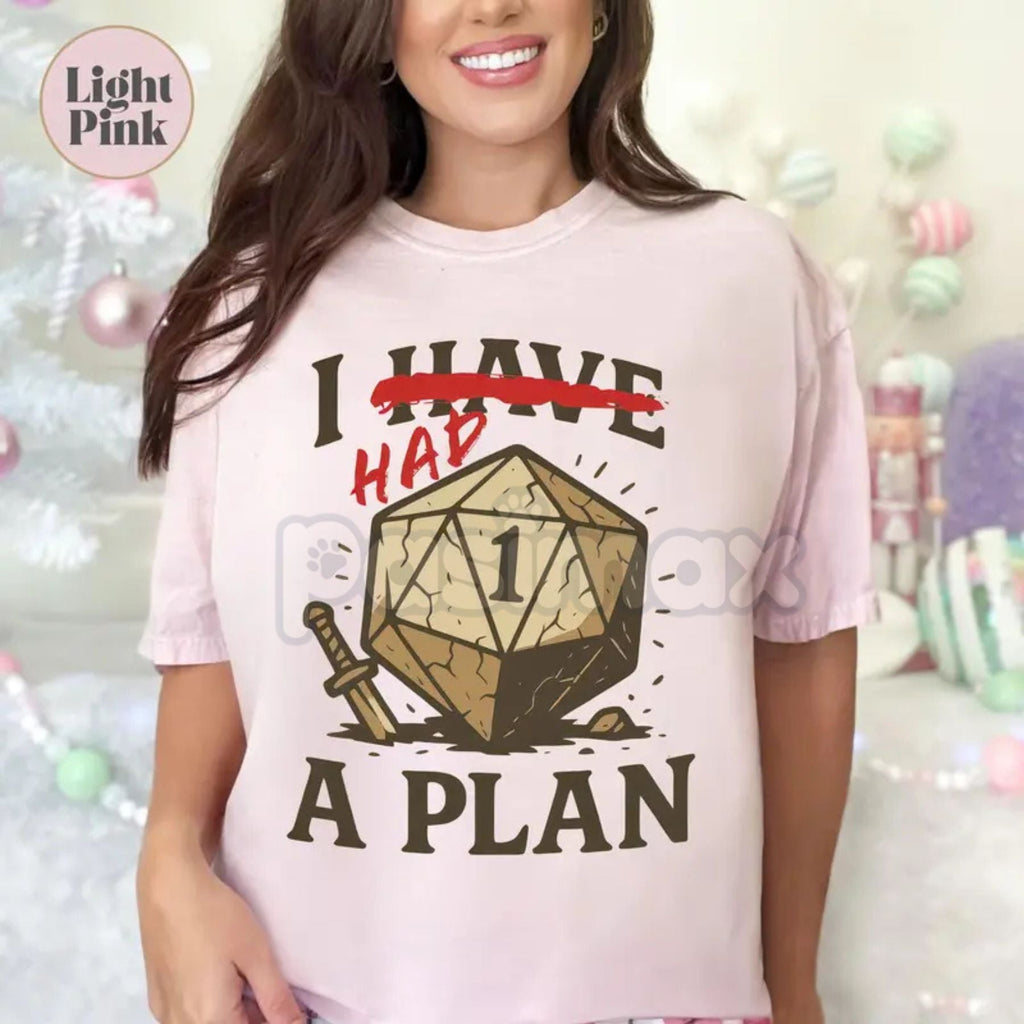 Pasimax "Don't worry, I have a plan." D&D T-Shirt - Funny Dungeons and Dragons Slogan Tee, Tabletop Games Gift for Him Her, G