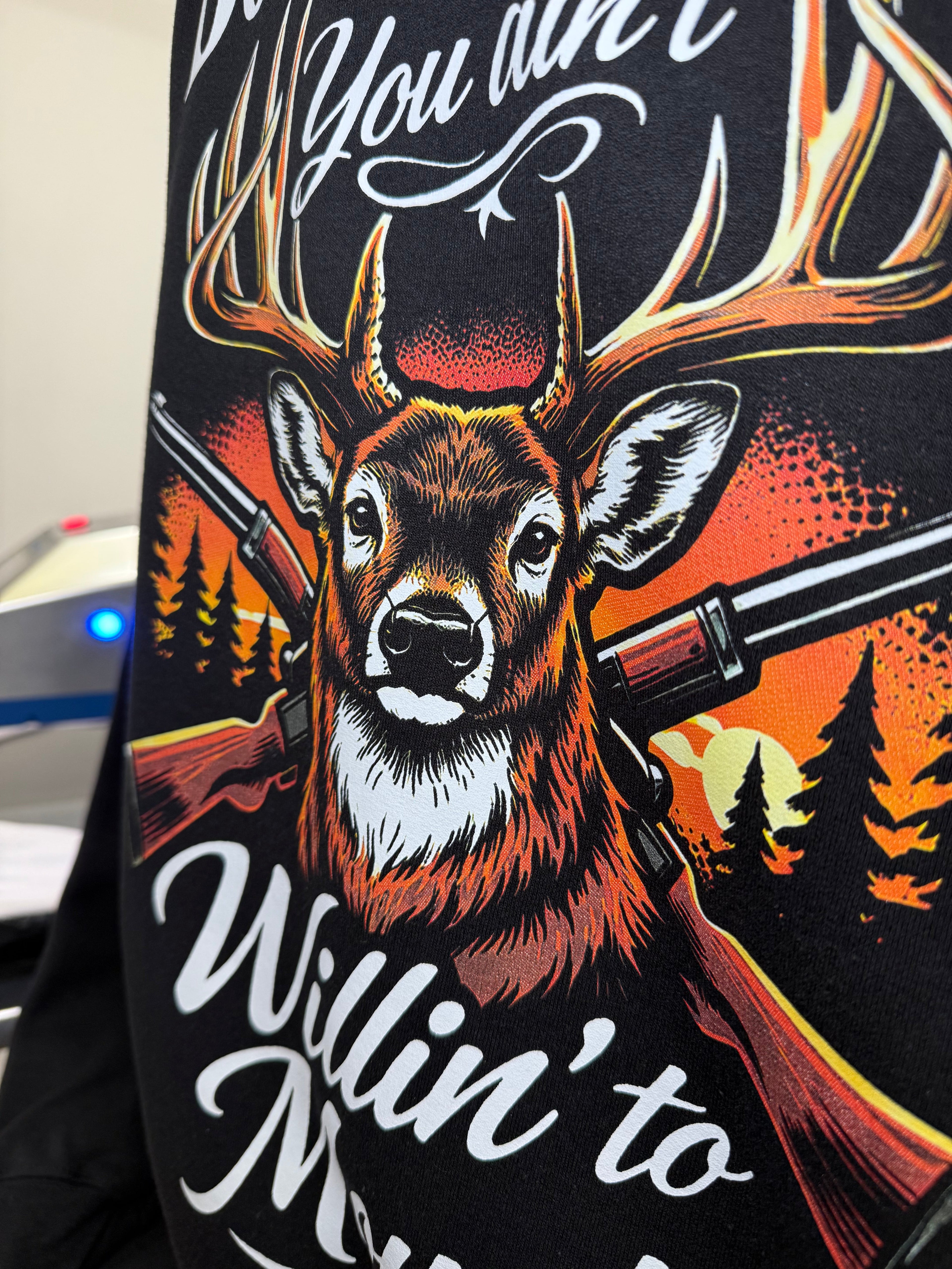 Luckless Outfitters Don't Chase Tail Hoodie — detail close-up