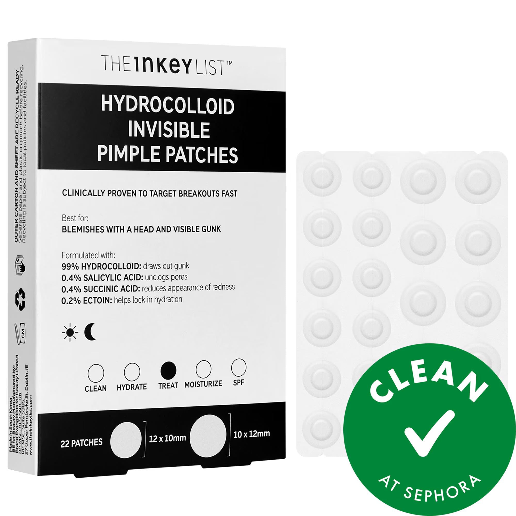 COSRX Hydrocolloid Invisible Pimple Patches + Salicylic Acid - Acne Treatment for Sensitive Skin