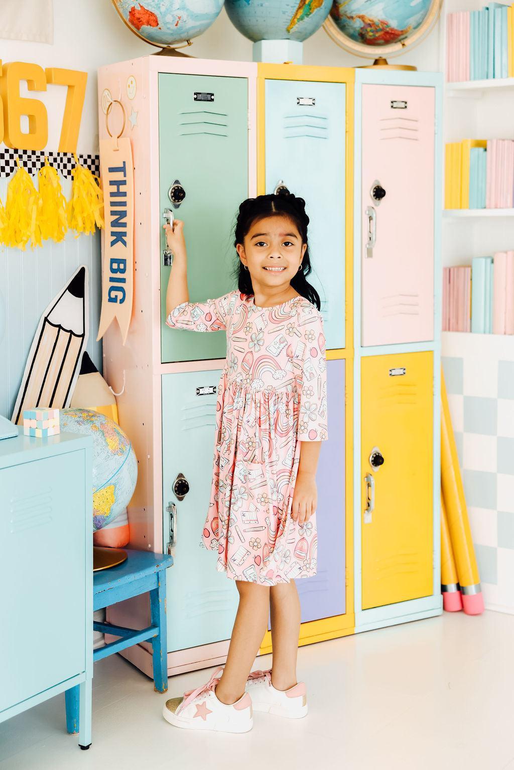 Mila & Rose ® Dream Big Little One 3/4 Pocket Twirl Dress — main product shot