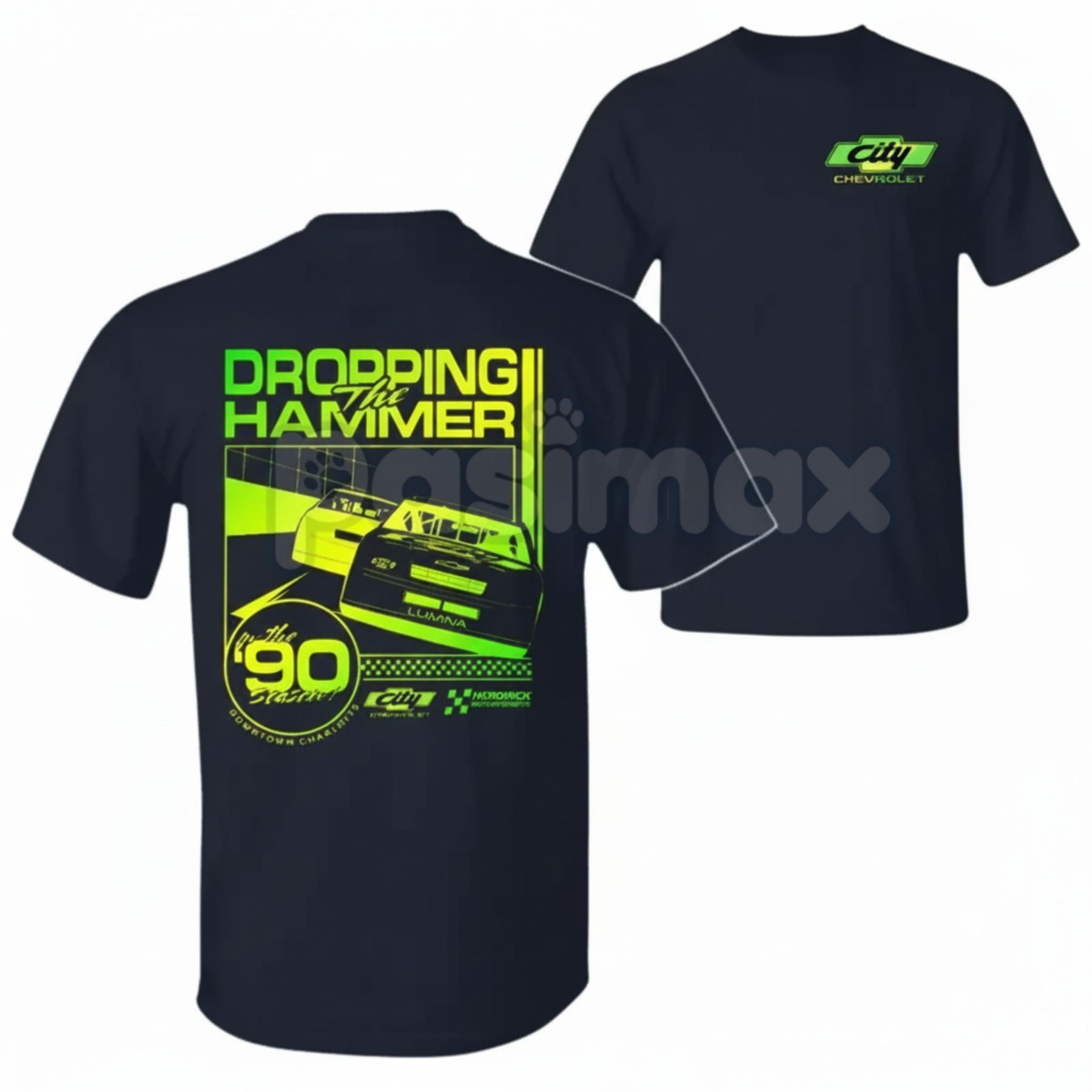 Pasimax Dropping the Hammer Chevy T-Shirt - Chevy Performance Graphic Tee, American Muscle Racing Apparel, Automotive Fan Gif