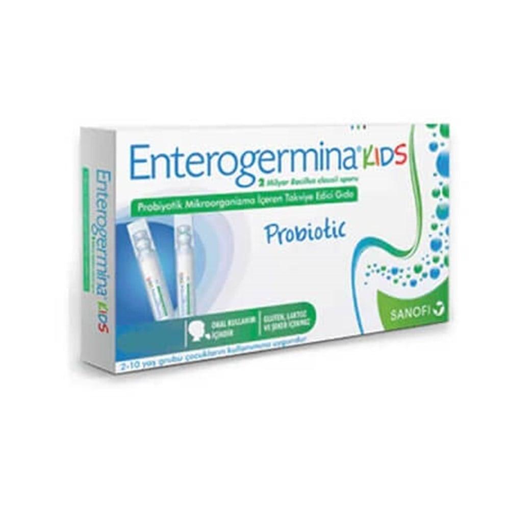 Enterogermina Kids Probiotic Supplement - 2 Billion Bacillus clausii Spores, Gluten-Free, Lactose-Free, Sugar-Free Probiotic Shot for Children Aged 4-11 Years