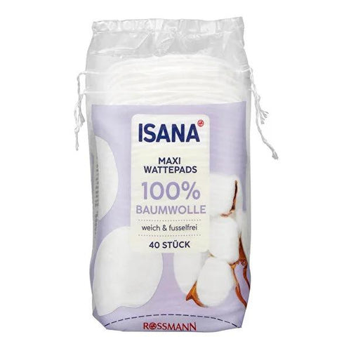 Isana 100% Cotton Maxi Size Cotton Pads for Makeup Removal and Skincare - Soft, Gentle, and Effective by Beauty Care Bag