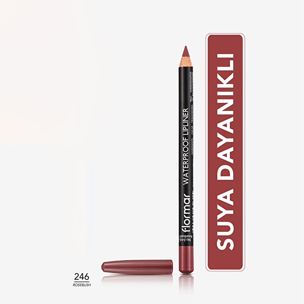 Flormar Waterproof Mat Lip Liner - Rosebush, Long Lasting & High Pigment Density