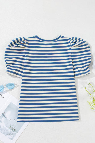 Pretty Little Patriot Pretty Little Patriot American Puff Sleeve Top — lifestyle worn / used context