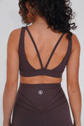 KIMITH BRAND I am Beautifully Radiant Quick Dry Coffee Sports Bra — side view