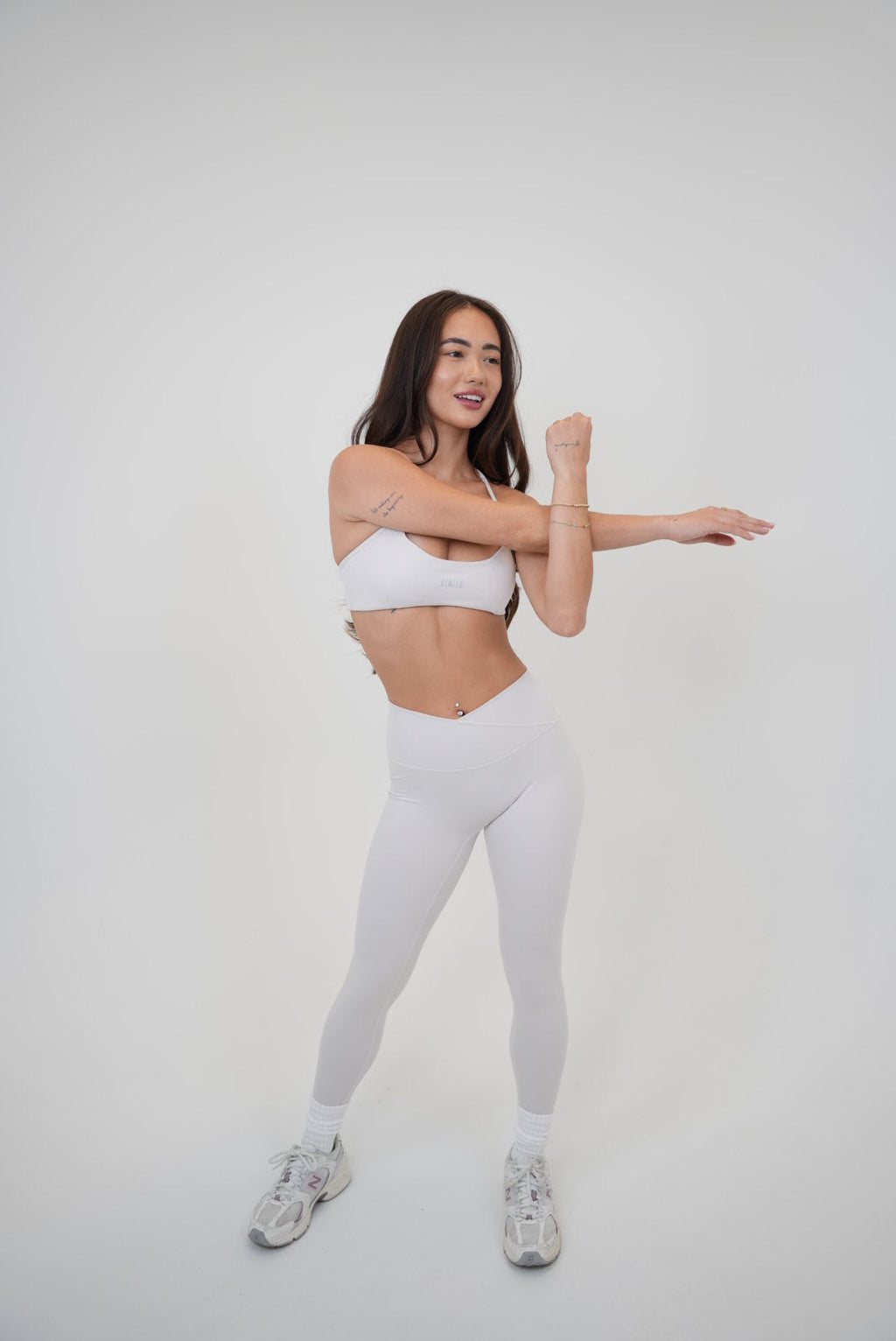 KIMITH BRAND My Time Is Divine Lime White Sculpt V-Waist Legging — back view