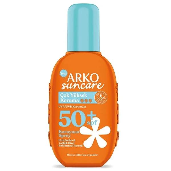 Arko Suncare SPF 50+ Sunscreen Spray for Sensitive Skin - Waterproof, Non-Greasy UVA/UVB Protection