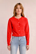 KADOU BOUTIQUE Heart Button Cardigan — main product shot
