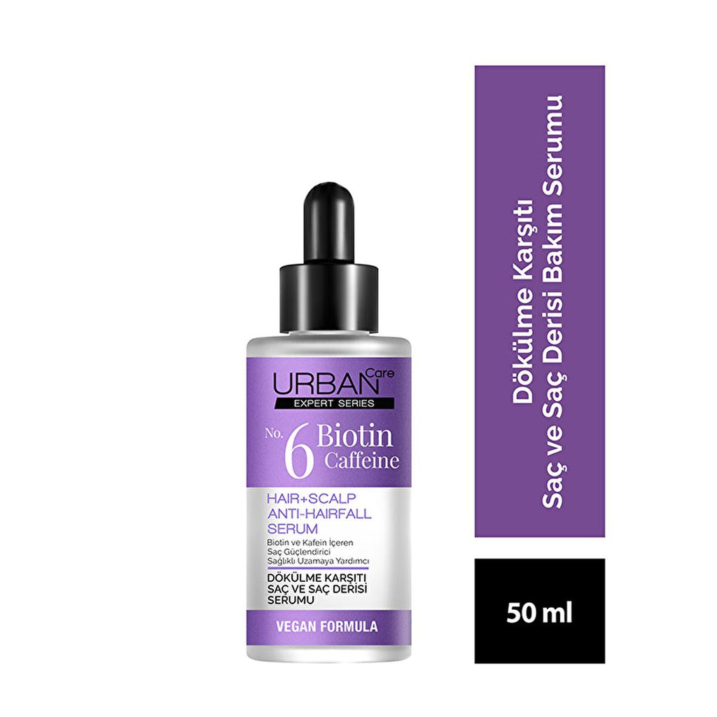 Urban Care Expert: Biotin Caffeine Anti Hair Loss Serum - Boost Hair Growth, Thickness & Volume | Vegan, Dermatologically Tested