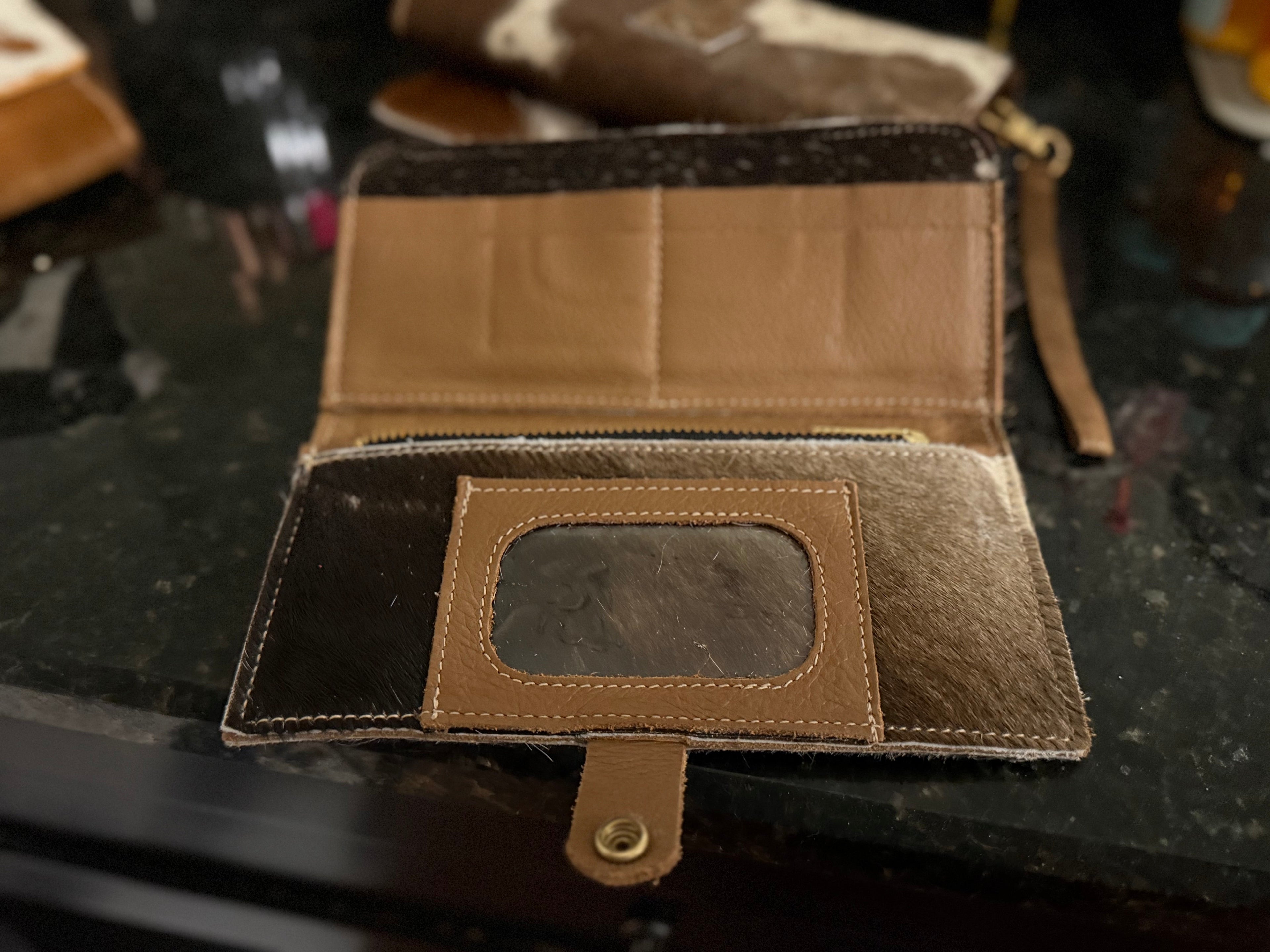 Whiskey Black & Co Charlie's Leather Wallet (Style 3) — hand-finished craftsmanship close-up