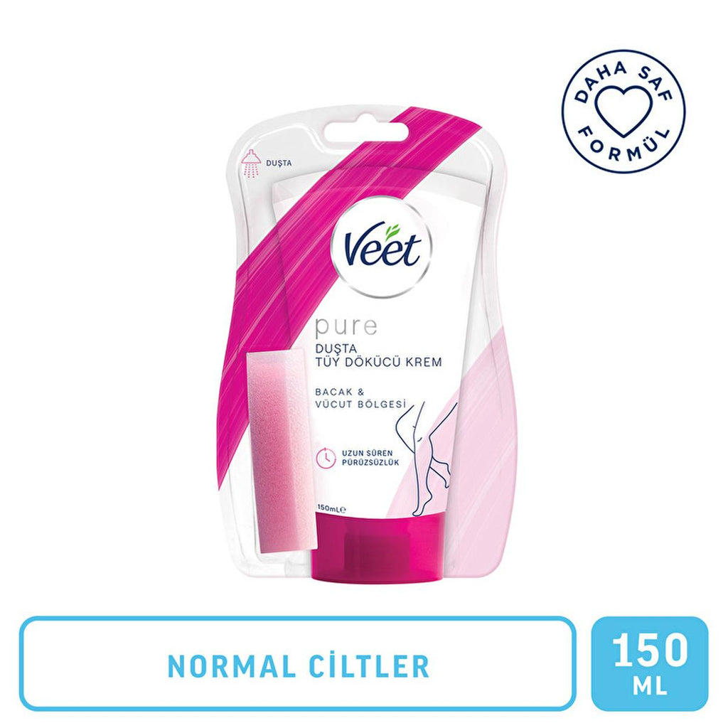 Veet Pure Hair Removal Cream - Ammonia-Free, Quick 4-6 Min Application, Sensitive Skin Friendly