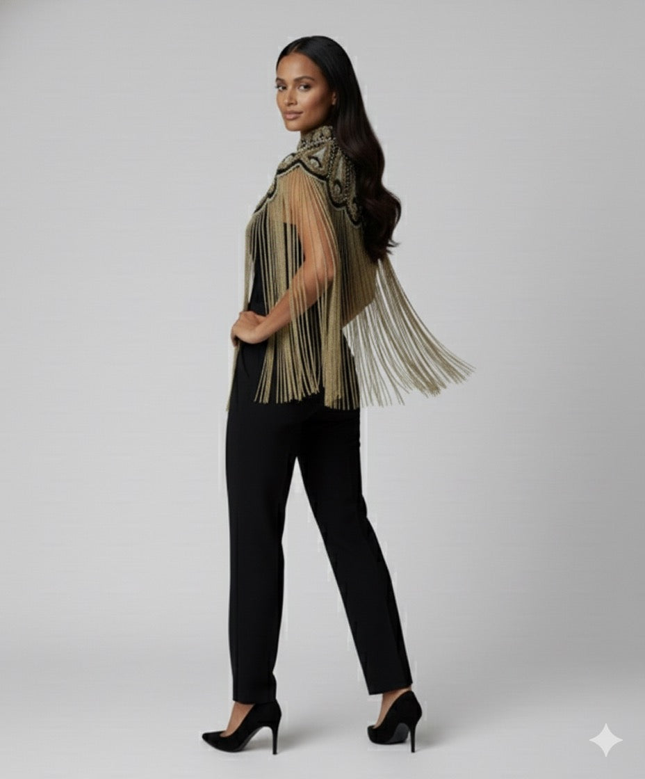 L'Jai Amor Gilded Fleur Cape — alternative angle