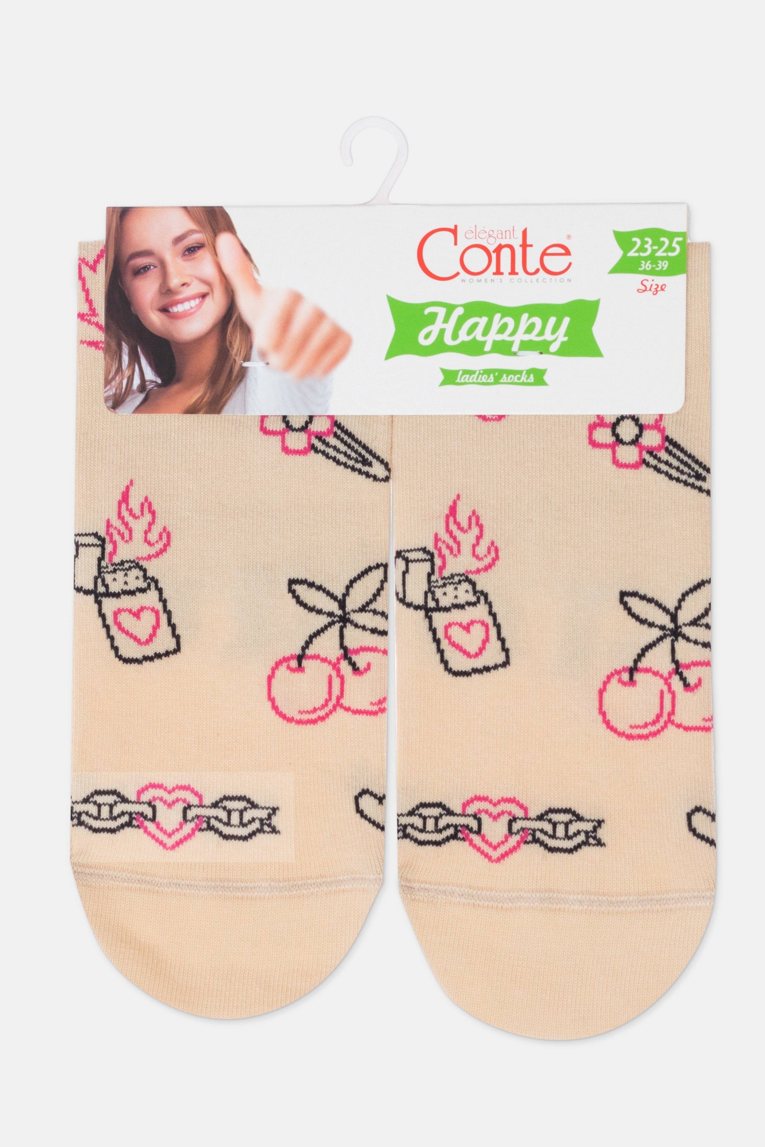 TheRanok.com Cotton Socks Conte Happy 605 - Baby Love — size reference