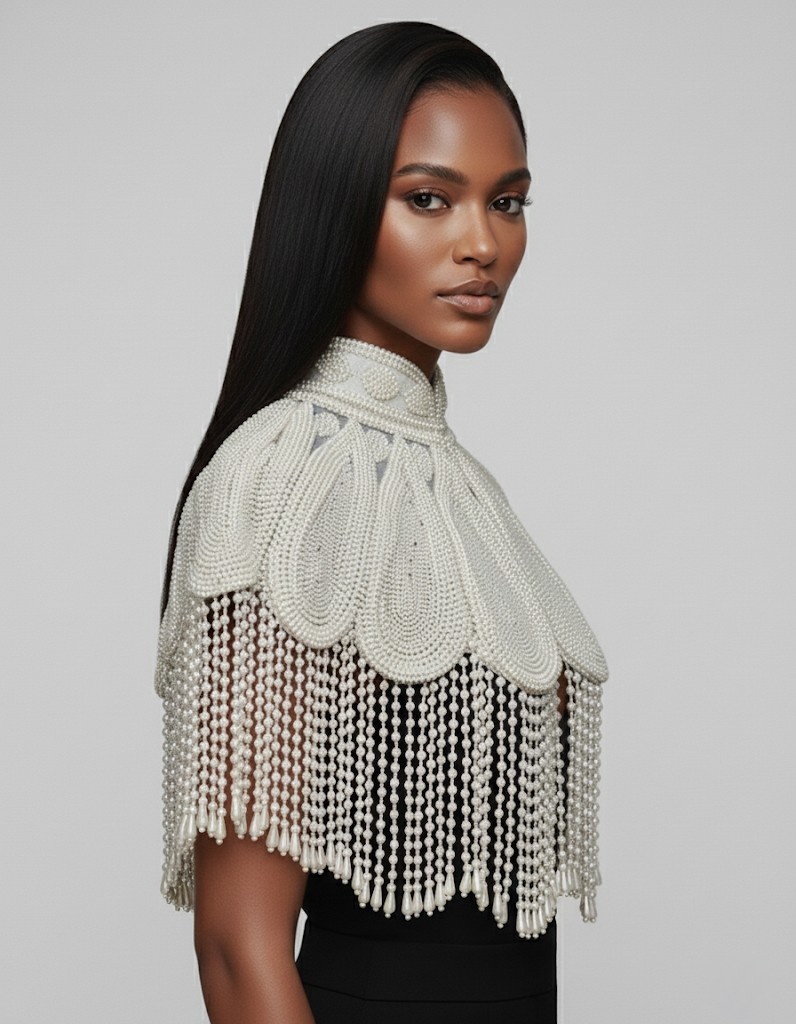 L'Jai Amor Pearl Halo Cape — main product shot