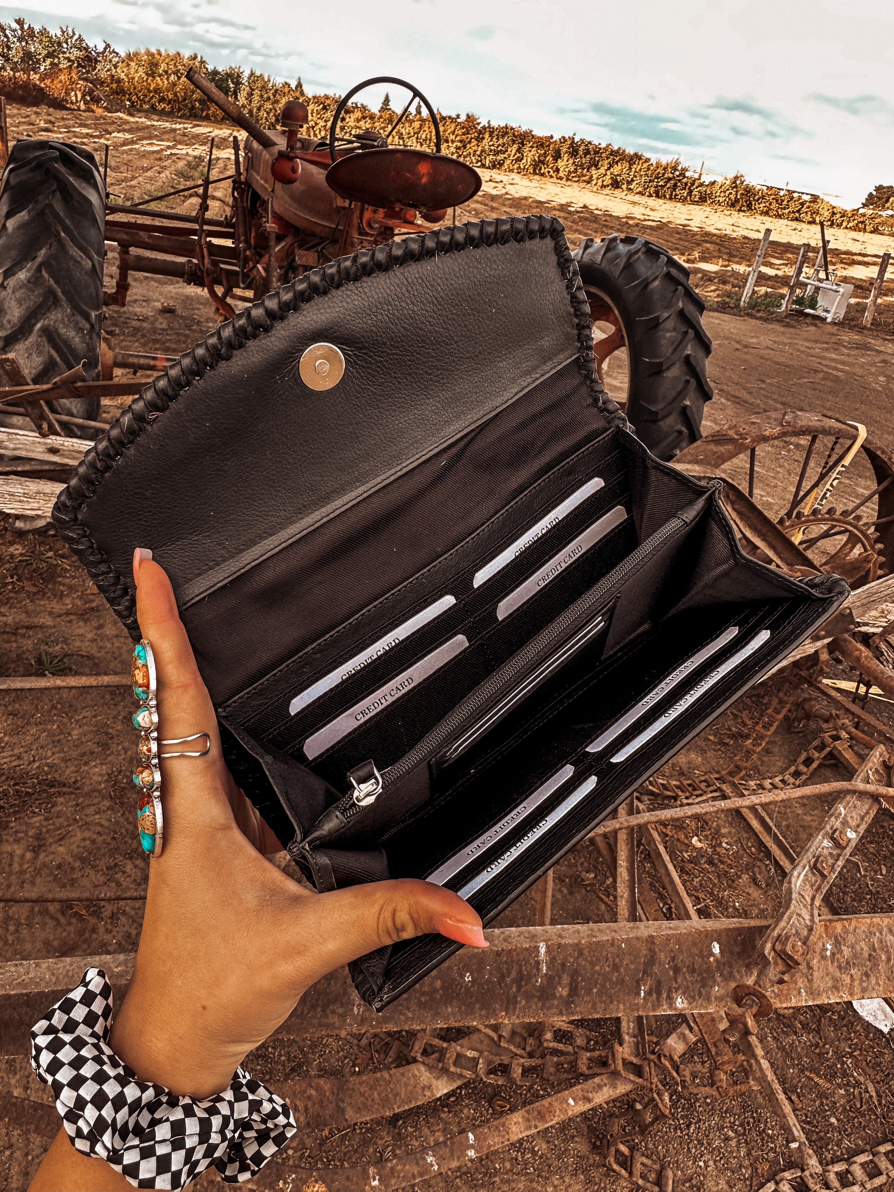 Haute Southern Hyde The Hazy Elva Wallet (Black Leather ) a Haute Southern Hyde by Beth Marie Exclusive — lifestyle context