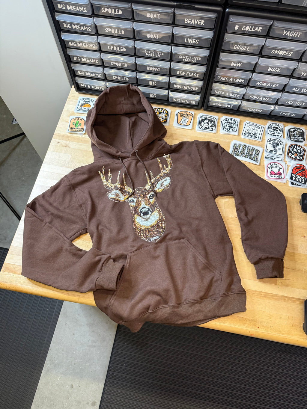 Luckless Outfitters Faux Rhinestone Buck Hoodie — packaging