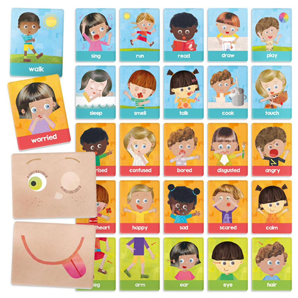 Headu Montessori Flashcards for Toddlers - Emotional Intelligence & Action Learning Cards (1-4 Years)