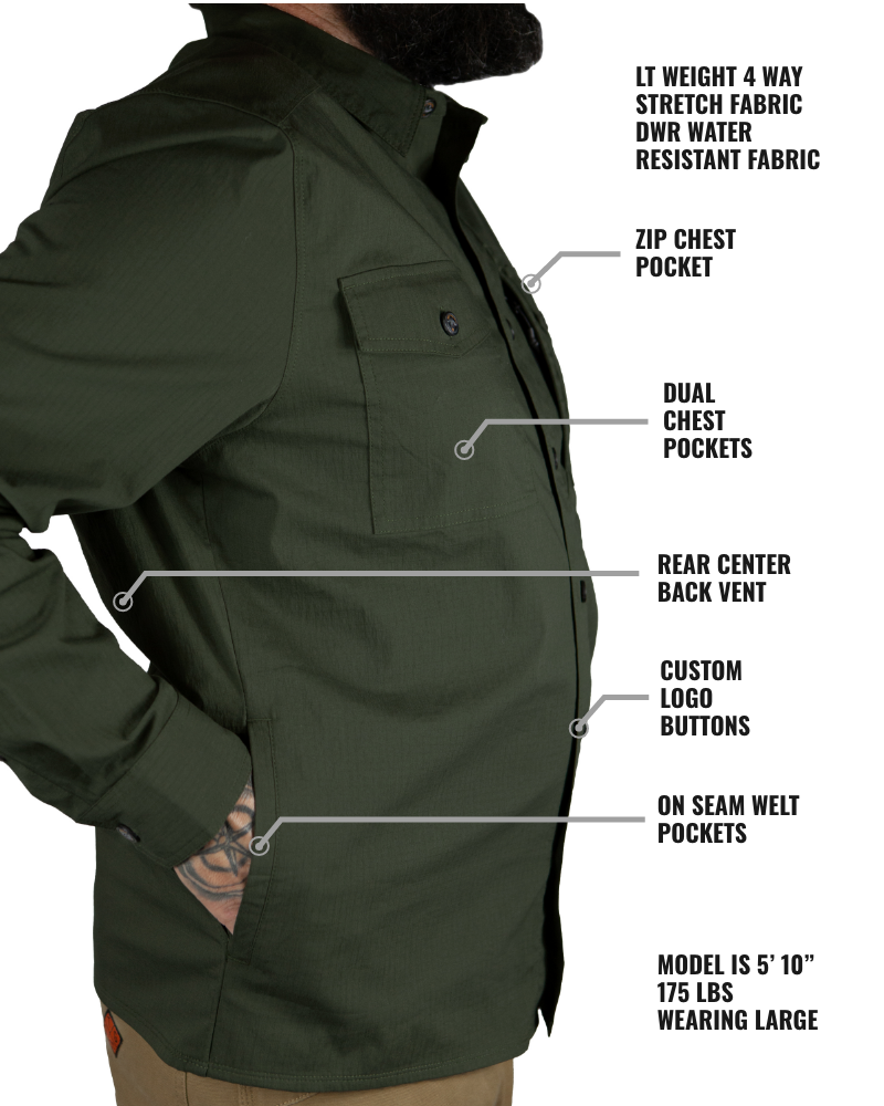 Off The Grid Surplus Echo Bravo LS Shirt - Army — side view