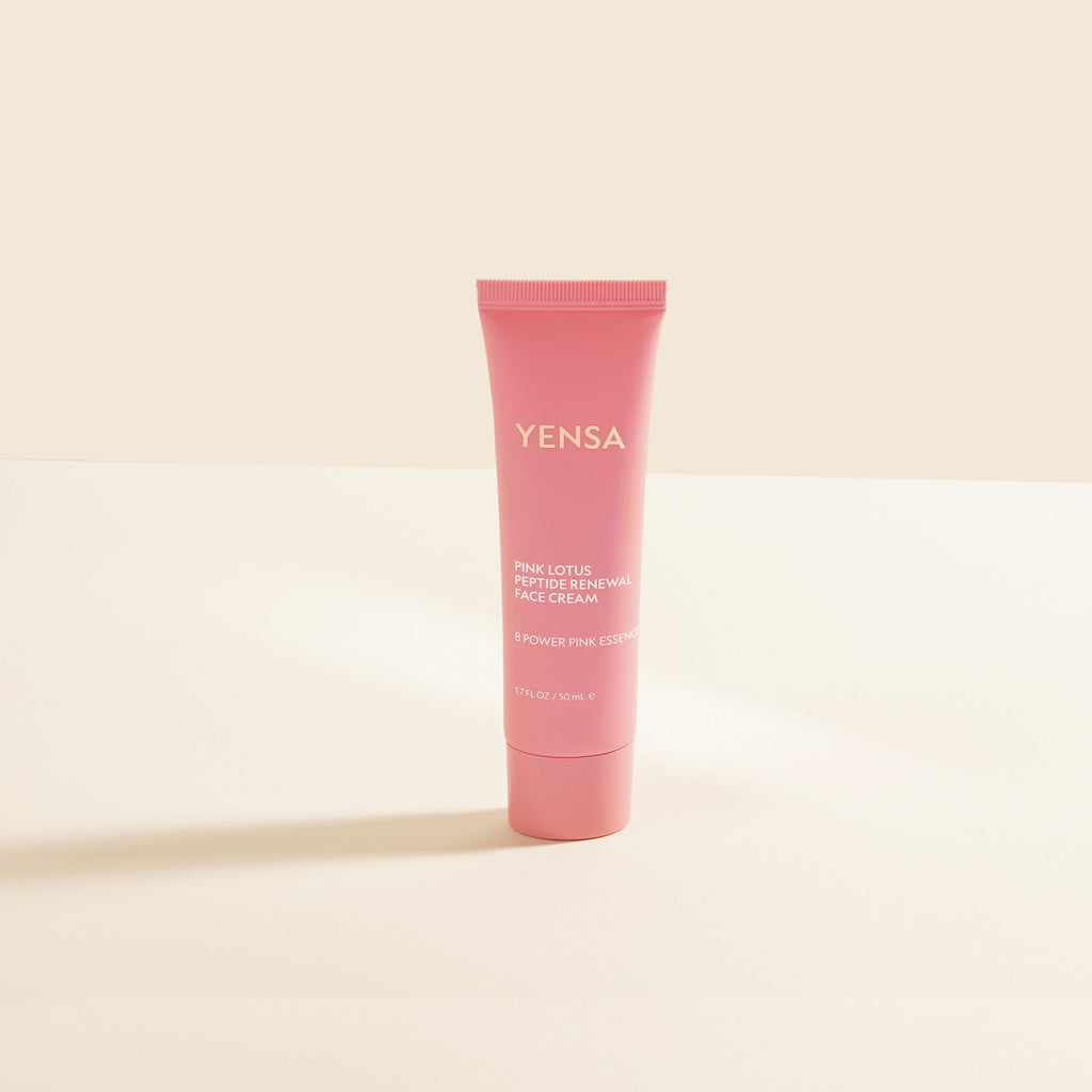YENSA Pink Lotus Peptide Renewal Face Cream — 1.7 oz jar product shot