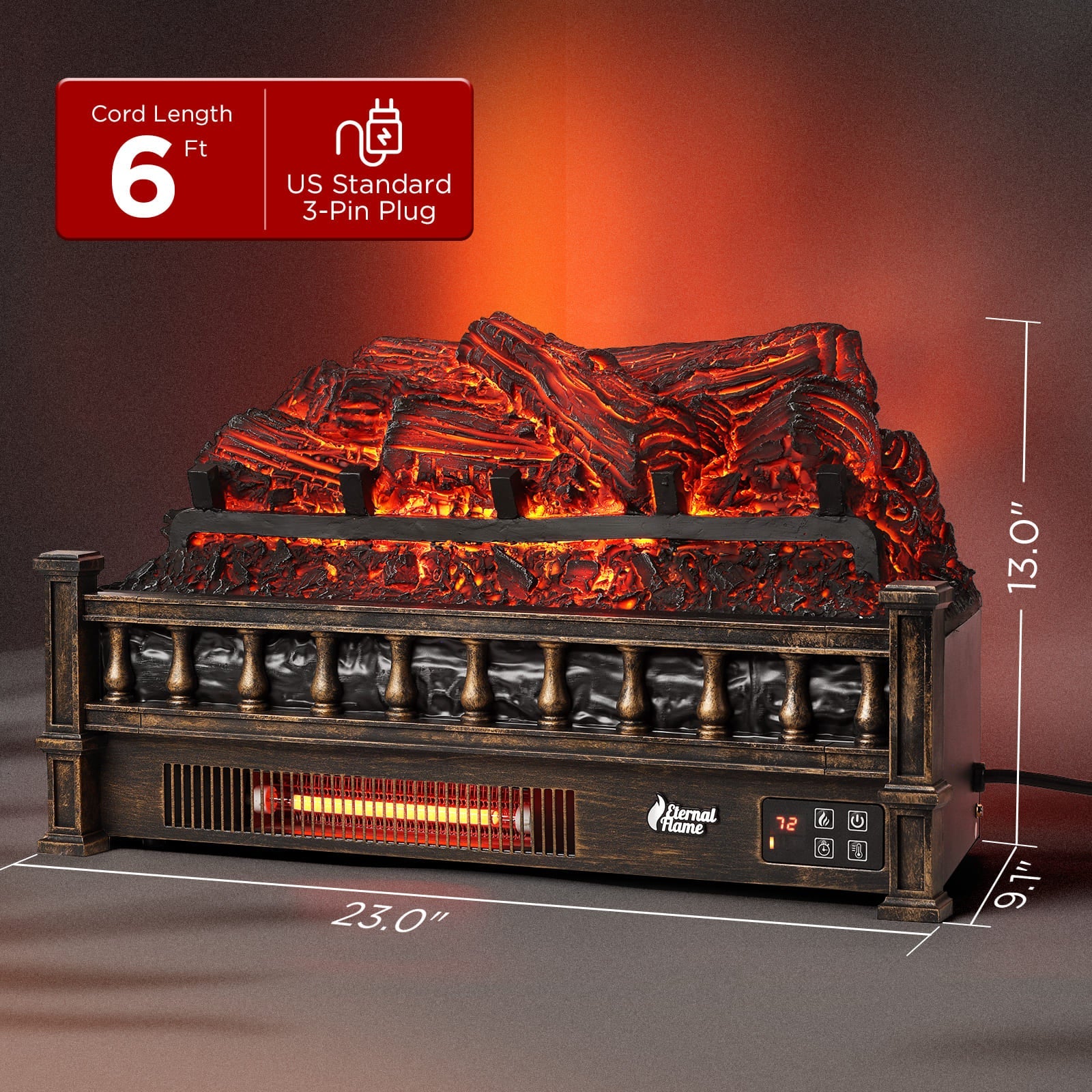Eternal Flame EF23-PB Electric Fireplace Logs – TURBRO, view 14