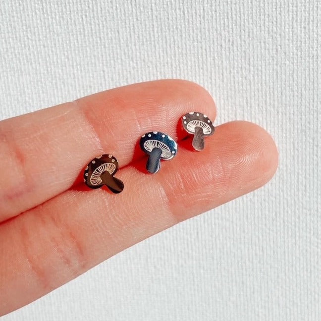 Groovy Mushrooms Metal Stud Earrings – Plant Dosage LLC, view 2