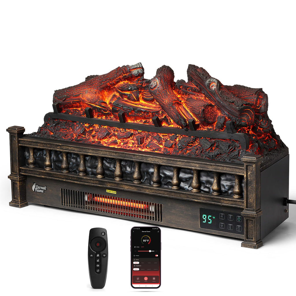 (Open Box) Eternal Flame EF26-LG Smart Electric Fireplace Logs, WiFi Enabled – TURBRO, view 9