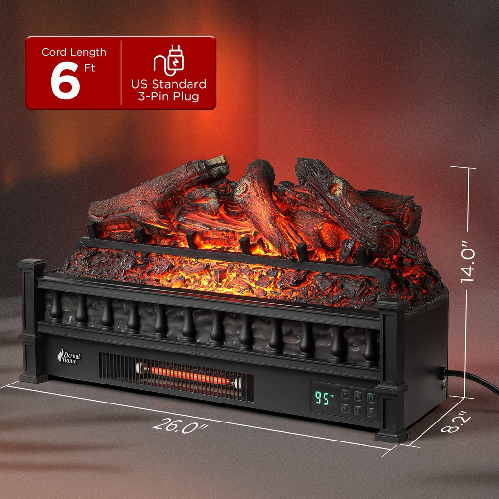 (Open Box) Eternal Flame EF26-LG Smart Electric Fireplace Logs, WiFi Enabled – TURBRO, view 6