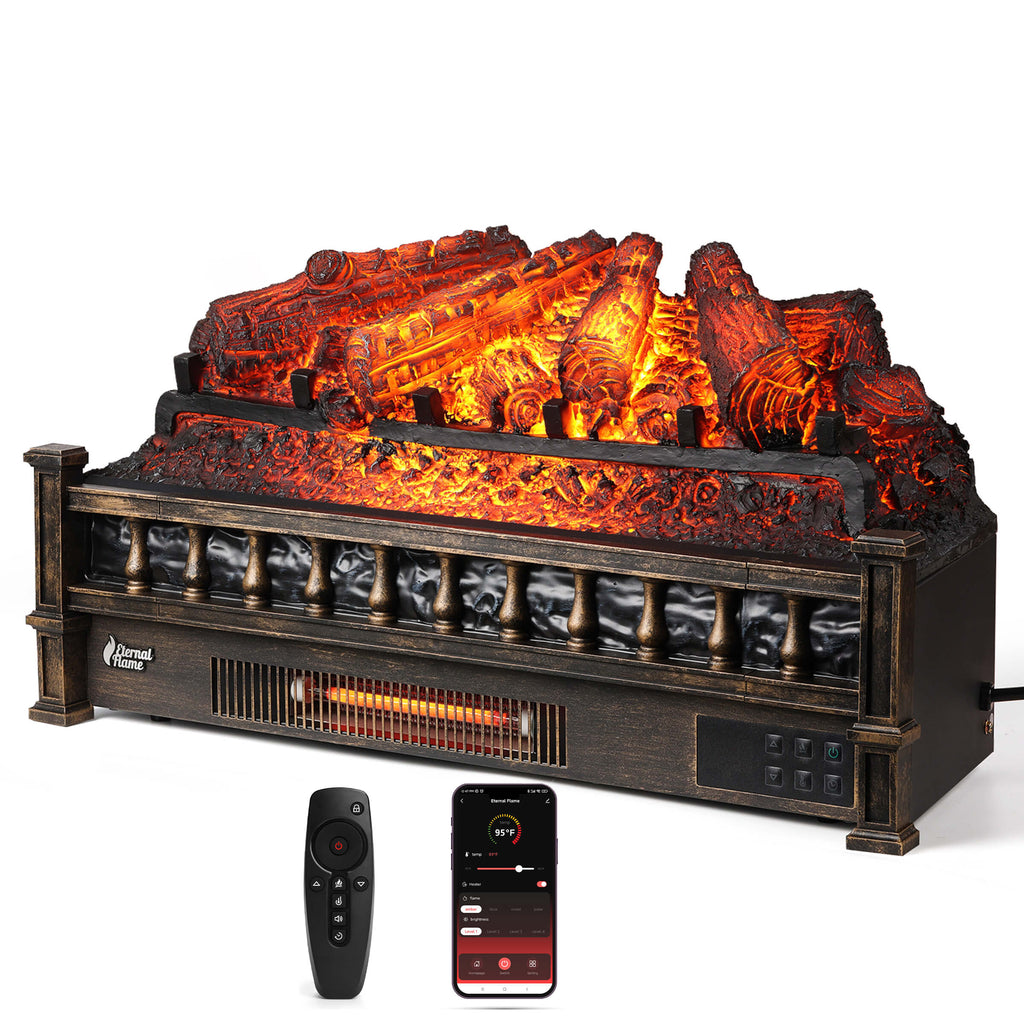 Eternal Flame EF26-PB Smart Electric Fireplace Logs, WiFi Enabled – TURBRO, view 9