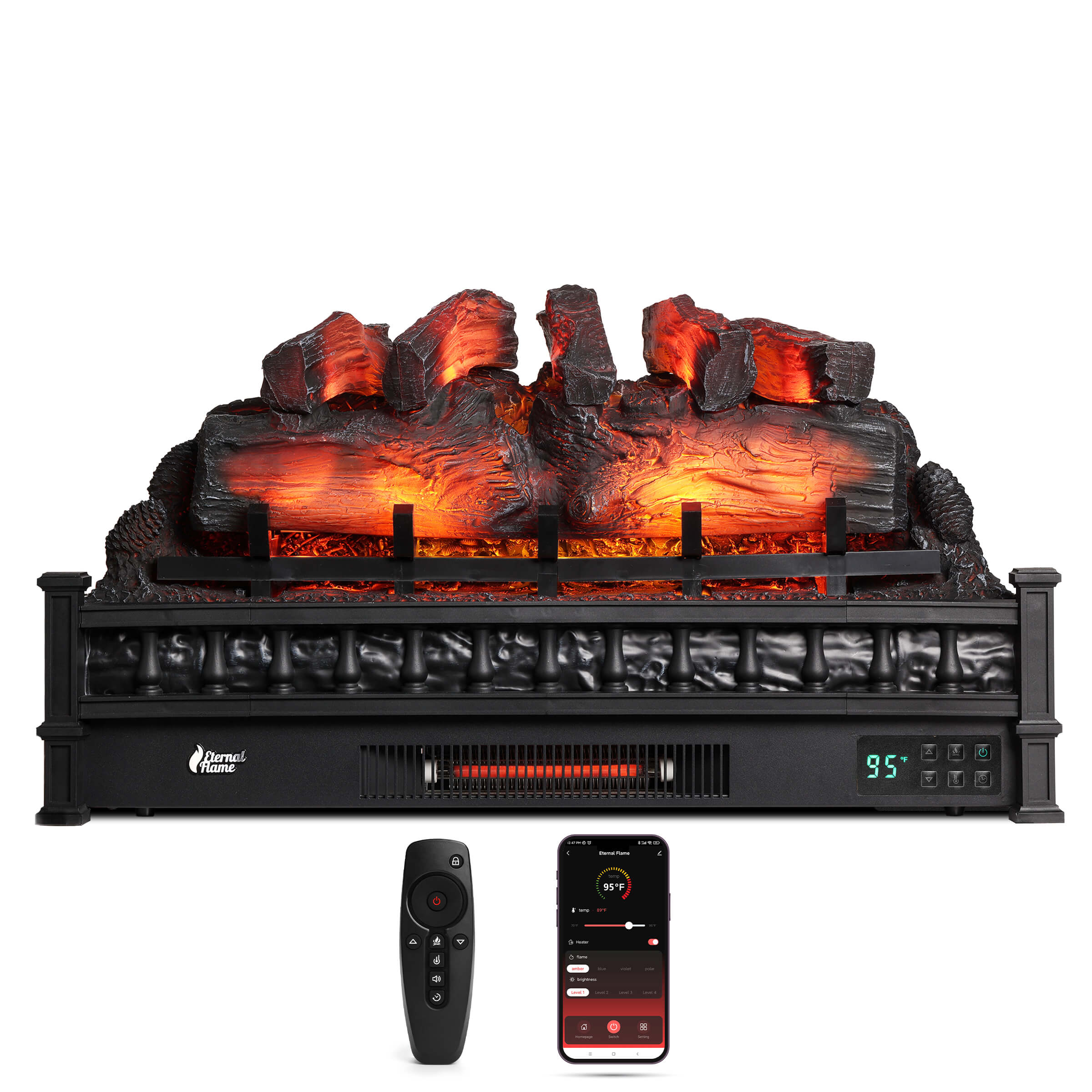 Eternal Flame EF30-PB Electric Fireplace Logs – TURBRO, view 2