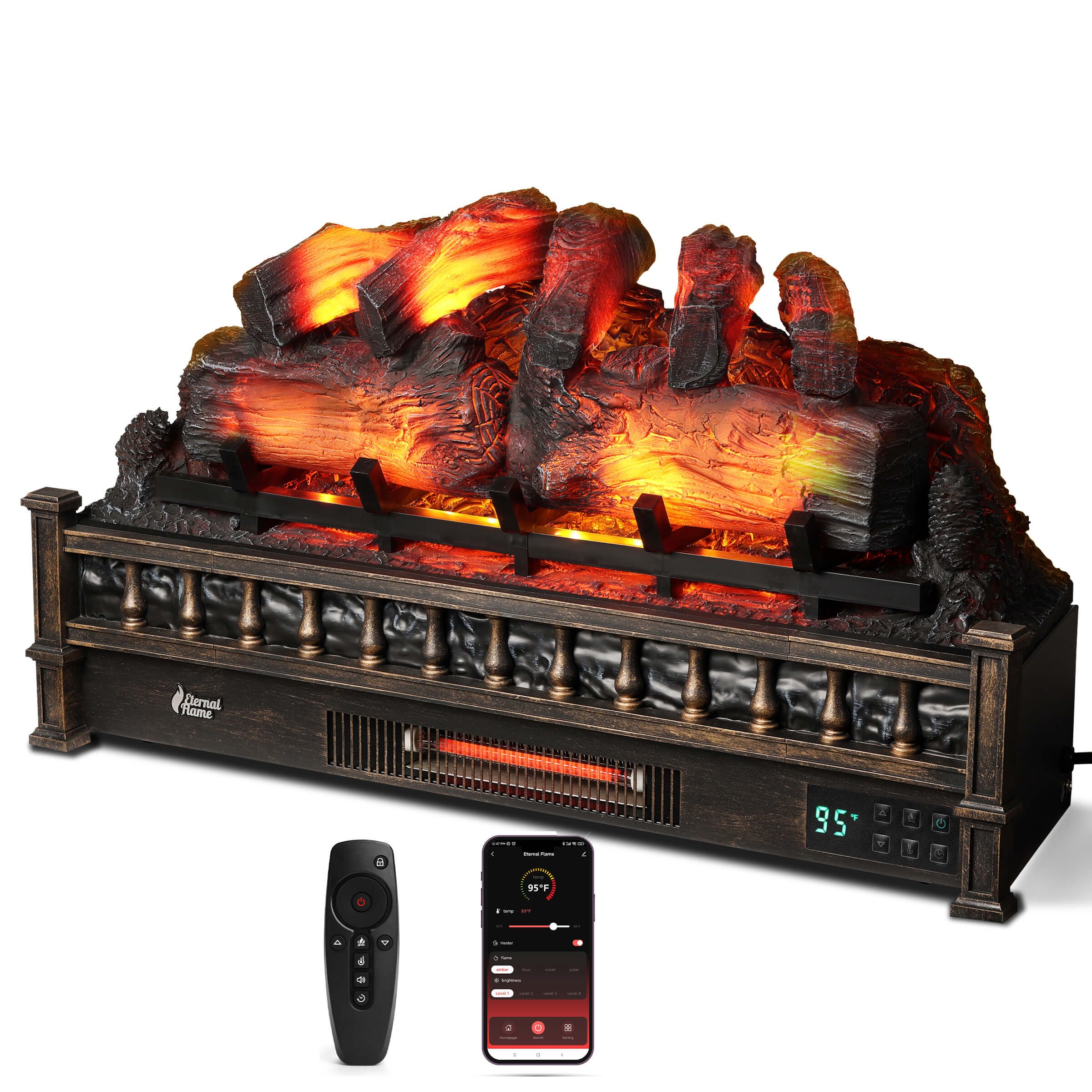 Eternal Flame EF30-PB Electric Fireplace Logs – TURBRO, view 8