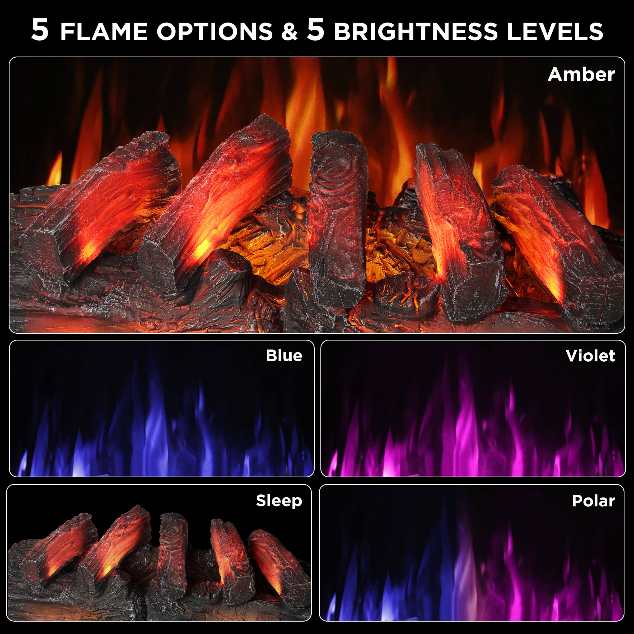 (Open Box) Eternal Flame EF30-PB Electric Fireplace Logs – TURBRO, view 13