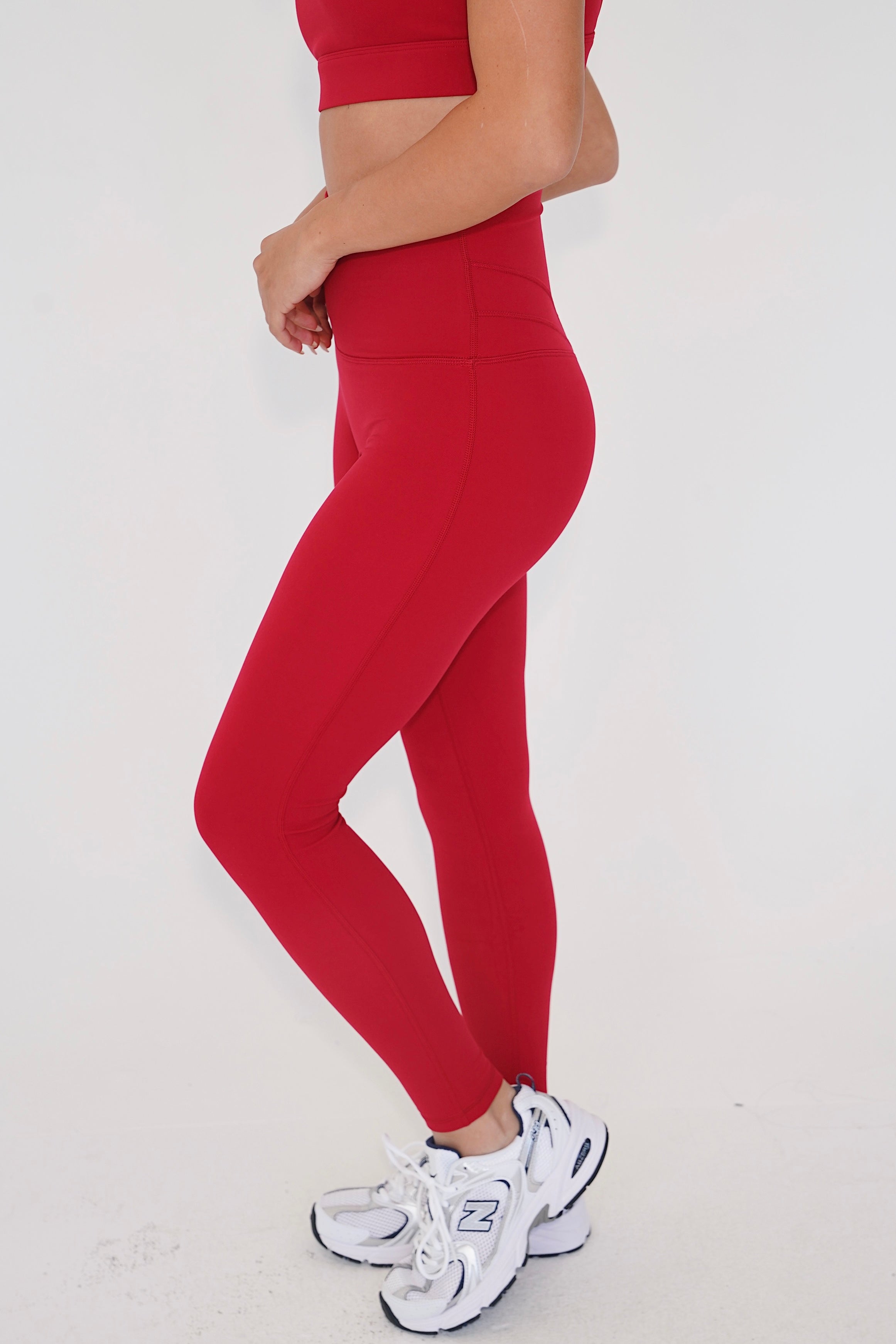 KIMITH BRAND I am Beautifully Radiant Quick Dry Red Yoga Legging — size reference